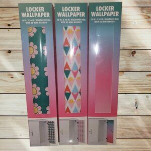 Lot of 3 Rolls - Locker Wallpaper - Flower Geometric Pink Ombre - 12 in x 36 in